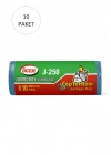 J-250 Jumbo Boy Çöp Torbası 80 x 110 cm 10 Lu Rulo x 10 Paket = 100 Adet (Mavi)