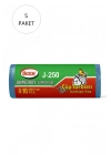 J-250 Jumbo Boy Çöp Torbası 80 x 110 cm 10 Lu Rulo x 5 Paket = 50 Adet (Mavi)