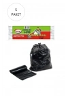 J-250 Jumbo Boy Çöp Torbası 80 x 110 cm 10 Lu Rulo x 5 Paket = 50 Adet (Siyah)