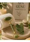 Jade Stone Yüz Bakım Seti Gua Sha ve Roller Masaj Taşı