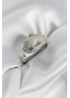 ® Jaguar Model Gümüş Renk Zirkon Taşlı Kadın Yüzük