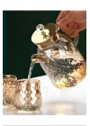 Kabartmalı Bambu Kapaklı Borosilikat Cam Demlik 1500ml Royaleks-CM-2005