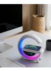 Kablosuz Şarjlı Bluetooth Hoparlör RGB Işık Gece Lambası Dijital Saat