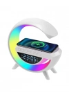 Kablosuz Şarjlı Bluetooth Hoparlör RGB Işık Gece Lambası Dijital Saat
