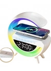 Kablosuz Şarjlı Bluetooth Hoparlör RGB Işık Gece Lambası Dijital Saat