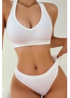 Kadın Beyaz Seamless Tanga Sütyen Takım