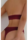 Kadın Bordo Seamless Tanga Sütyen Takım