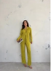 Kadın Gömlek Ve Pantolon Takım - Açık Yeşil