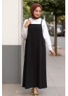 Kadın Siyah Basic Ayarlanabilir Askılı Jile Elbise – Şık, Rahat ve 4 Mevsim Kullanıma Uygun