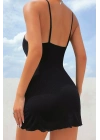 Kadın Siyah Kaşkorse Ince Askılı Şık Gecelik