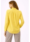 Kadın Uzun Kollu Gömlek Düğmeli Klasik Yaka Günlük ve Ofis Şıklığına uygun - Sarı