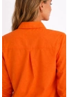 Kadın Uzun Kollu Gömlek Düğmeli Klasik Yaka Günlük ve Ofis Şıklığına uygun - Turuncu