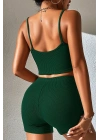 Kadın Yeşil Şortlu Kaşkorse Gecelik Takım