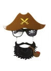 Kahve Şapkalı Pipolu Jack Sparrow Gözlüğü