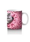 Kalp Figürü Tutan Leopar Desenli Sevimli Kedi Çifti - Baskılı kahve kupası