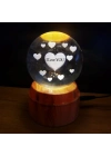 Kalpli I Love You Tasarımlı Dönen Cam Küre