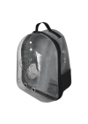 Kalpli Patili Astronot Şeffaf Taşıma Sırt Çantası Gri 24x32x42 cm