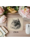Karakalem Kedi Çizimli Mousepad – Sanatsal Tasarım - 19x23 cm 2 mm Dikdörtgen İthal Baskılı Mouse Pad