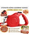 Karamel Pet Otomatik  Köpek Gezdirme Tasması Medium 5 Metre 15 kg Kırmızı