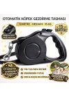 Karamel Pet Otomatik  Köpek Gezdirme Tasması Medium 5 Metre 15 kg Siyah