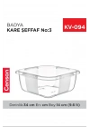 Kare Şeffaf Badya 1 Adet 3 No Royaleks-E166