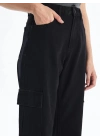 Kargo cep jeans pantolon siyah