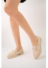 KB-021  Bej Triko G Toka  Günlük Kadın Ayakkabı