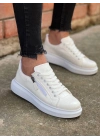 KB-309   Beyaz Fermuar Ve Bağcıklı  Günlük Erkek  Ayakkabı