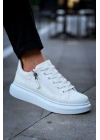 KB-309   Beyaz Fermuar Ve Bağcıklı  Günlük Erkek  Ayakkabı