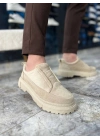 KB-703  Bej Süet Lastikli Günlük Erkek Ayakkabı