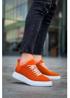 KB-X204  Turuncu Keten Beyaz Yüksek Taban Günlük Erkek Spor Ayakkabı