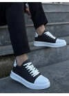 KB-X46  Siyah Beyaz Yüksek Beyaz Taban Günlük Spor Ayakkabı