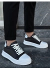 KB-X46  Siyah Beyaz Yüksek Beyaz Taban Günlük Spor Ayakkabı