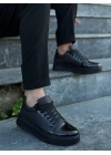 KB-X46  Siyah Rugan Yüksek Siyah Taban Günlük Spor Ayakkabı