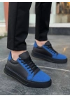 KB-X46  Siyah Sax Mavi Yüksek Siyah Taban Günlük Spor Ayakkabı