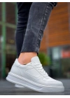 KB-X8  Beyaz Cilt Beyaz Yüksek Taban Günlük Spor Ayakkabı