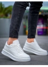 KB-X8  Beyaz Cilt Beyaz Yüksek Taban Günlük Spor Ayakkabı