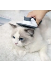 ®  Kedi Köpek Tüy Toplayıcı Kendini Temizleyebilen Ergonomik Rahat Evcil Hayvan Tarağı Gri
