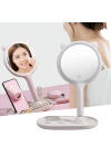 ®  Kedi Kulaklı Telefon Standlı Yuvarlak Dokunmatik Led Ayarlı Masa Üstü Makyaj Aynası