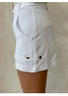 Kemer detaylı gabardin şort beyaz s25289