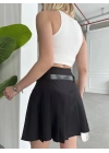 Kemerli pikseli şort etek