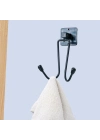 ®  Kendiliğinden Yapışkanlı Siyah Paslanmaz Metal Bornoz ve Havlu Askılığı