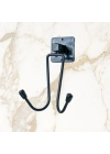 ®  Kendiliğinden Yapışkanlı Siyah Paslanmaz Metal Bornoz ve Havlu Askılığı