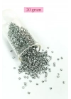 Kesme Cam Boncuk 2mm - 20 Gram - Mat Gümüş -BNC333