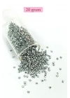 Kesme Cam Boncuk 2mm - 20 Gram - Mat Gümüş -BNC333