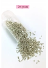 Kesme Cam Boncuk 2mm - 20 Gram - Parlak Gümüş -BNC328