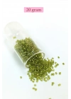 Kesme Cam Boncuk 2mm - 20 Gram - Şeffaf Çimen Yeşili -BNC345