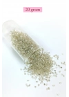 Kesme Cam Boncuk 2mm - 20 Gram - Şeffaf Gümüş -BNC330