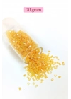 Kesme Cam Boncuk 2mm - 20 Gram - Şeffaf Koyu Sarı -BNC313