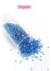 Kesme Cam Boncuk 2mm - 20 Gram - Şeffaf Mavi -BNC326